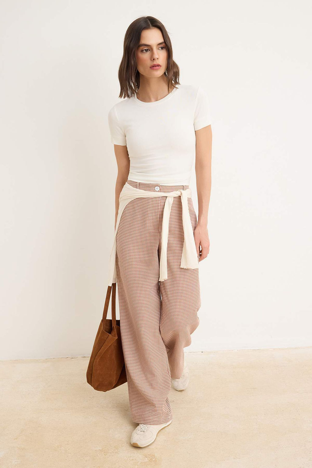 Kiremit Potikareli Wide Leg/Genis Paca Pantolon TWOSS26PL00130