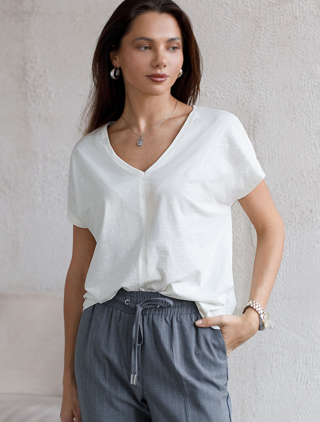 VILATTE / Футболка из фактурного полотна из 100% хлопка