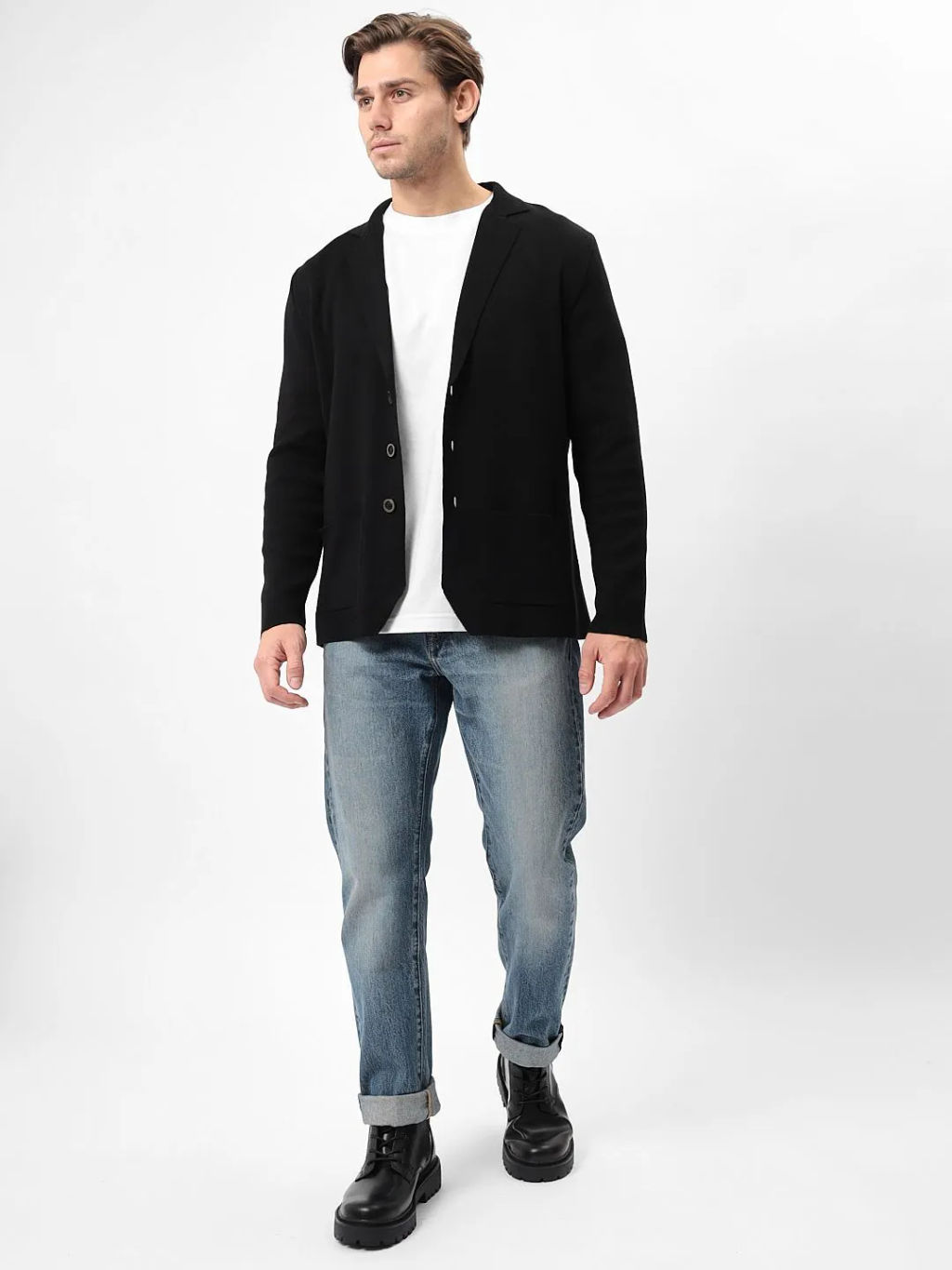 Кардиган мужской GREG G136-KF-черный 340