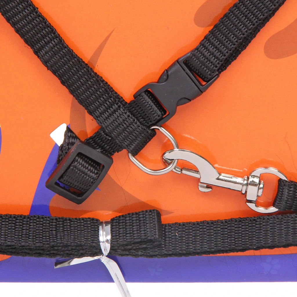 Цена за 3 шт. Шлейка с поводком "Веселая прогулка" 120см цвет черный Ультрамарин