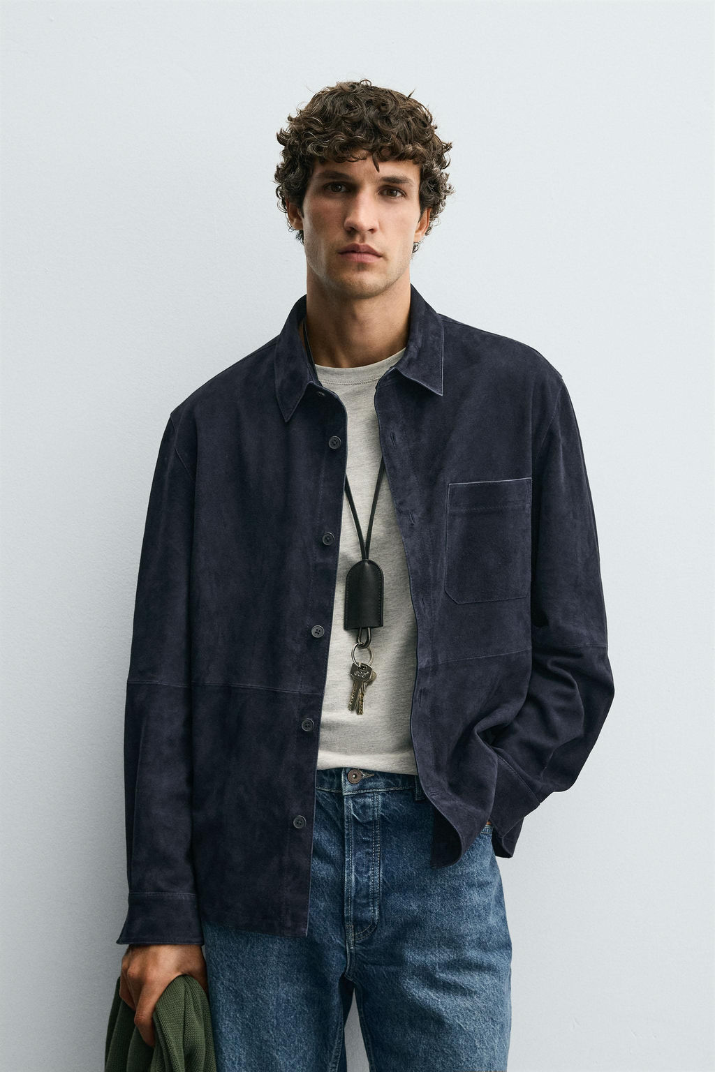 SUEDE LEATHER OVERSHIRT - Zara фото 2