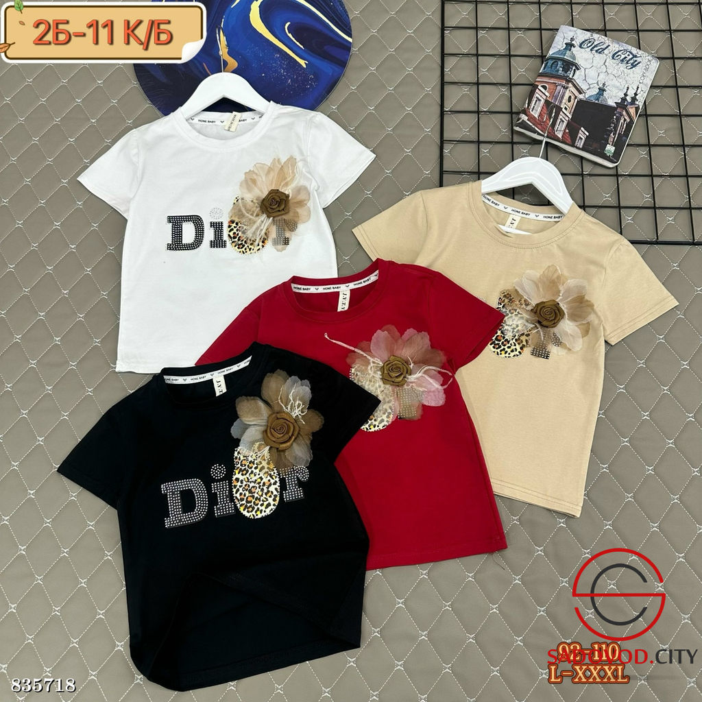 Футболка для девочки с цветком