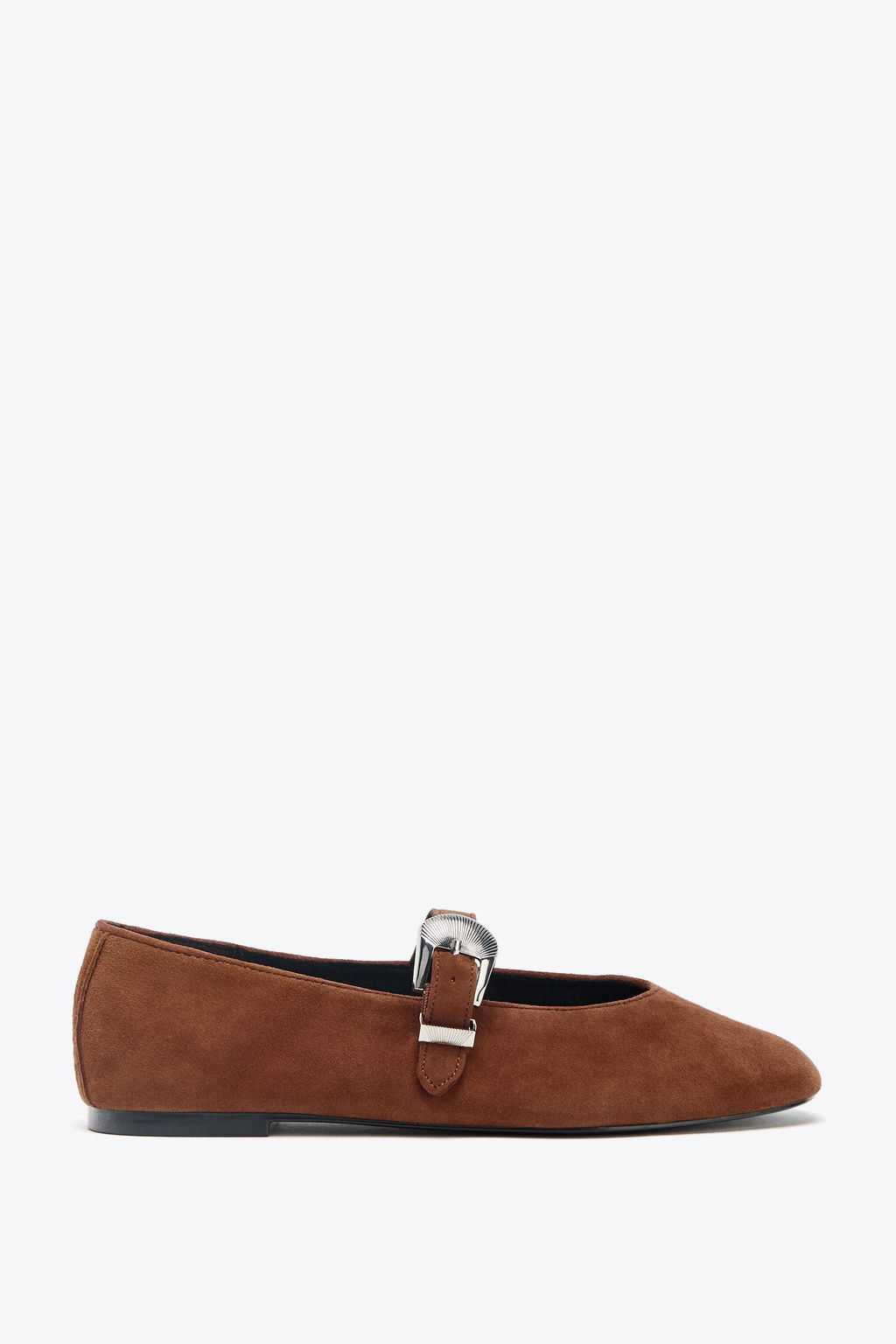 BUCKLE SUEDE BALLERINA SHOES