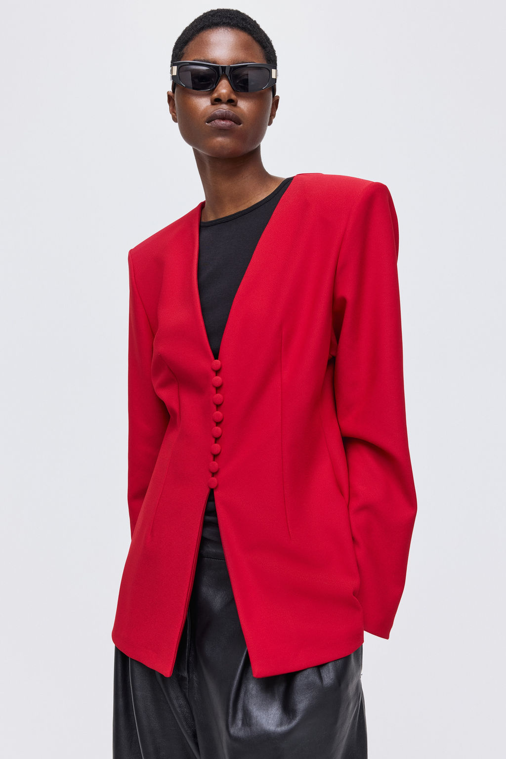 Blazer reloj de arena sin cuello - H&m фото 3