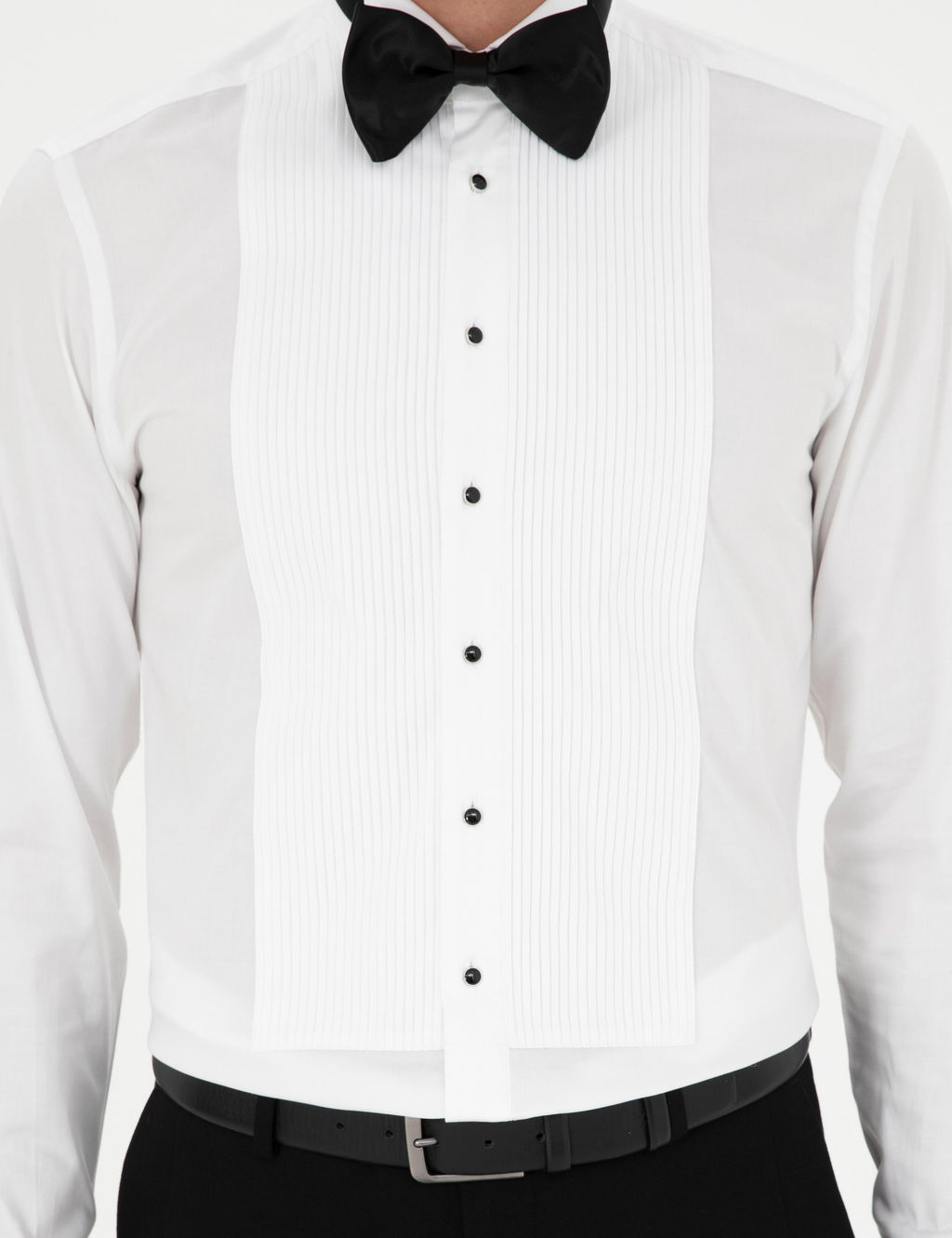 Beyaz Slim Fit Man_etli Pamuk Kar___ml_ Smokin G_mlek