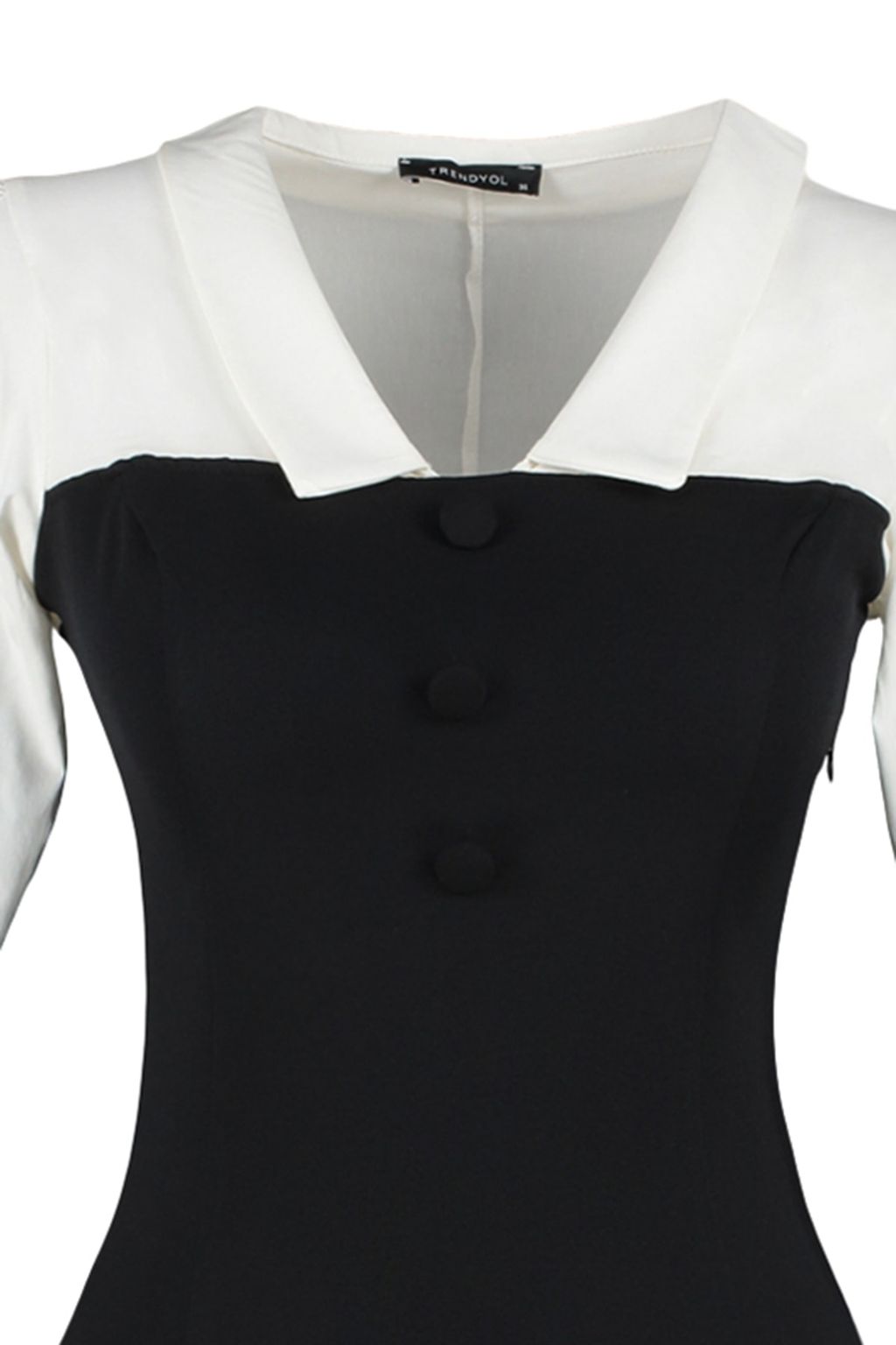 TRENDYOLMILLA Siyah Vucudu Saran Gomlek Yaka Mini Dokuma Elbise TWOAW23EL00611 фото 12