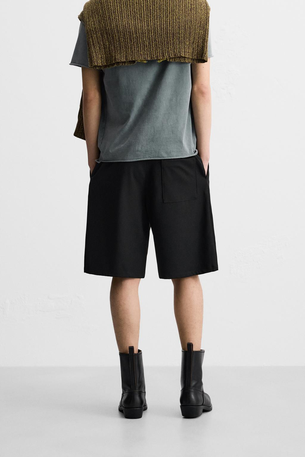 TEXTURED BERMUDA SHORTS WITH PLEATS - Zara фото 3