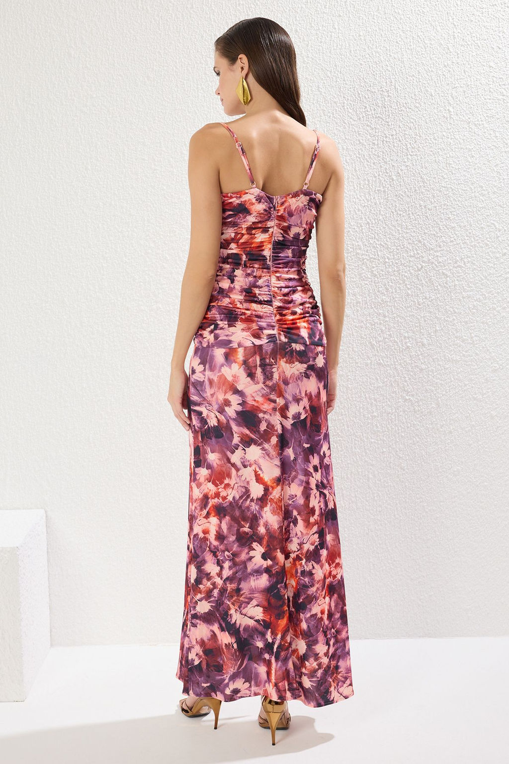 TRENDYOLMILLA Bordo Orme Uzun S?k Abiye Elbise TPRSS22AE0112 фото 5