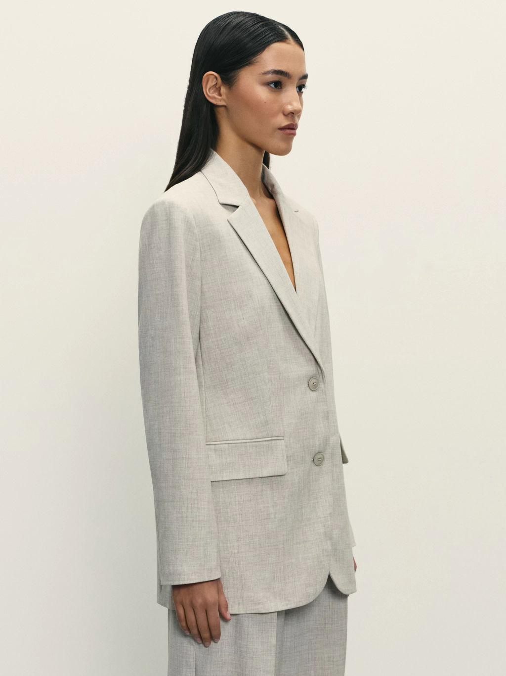 Однобортный жакет из смесовой вискозы / Zarina  фото 4