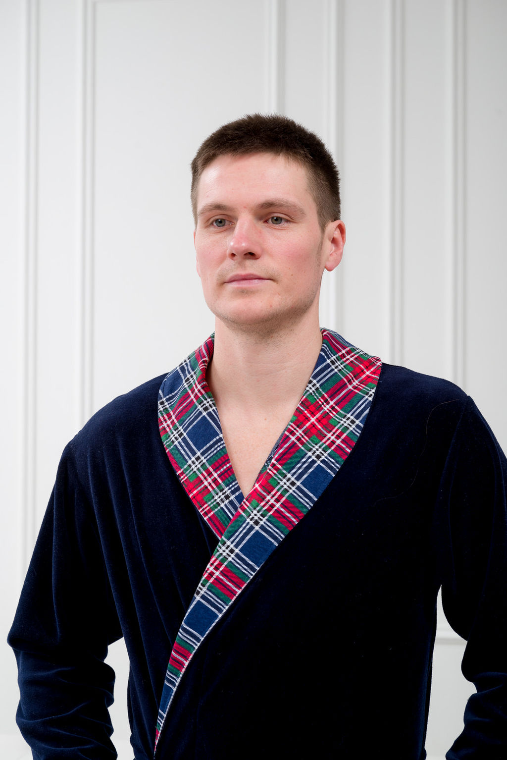 Халат мужской из велсофта Артур темно-синий - Амадэль фото 10