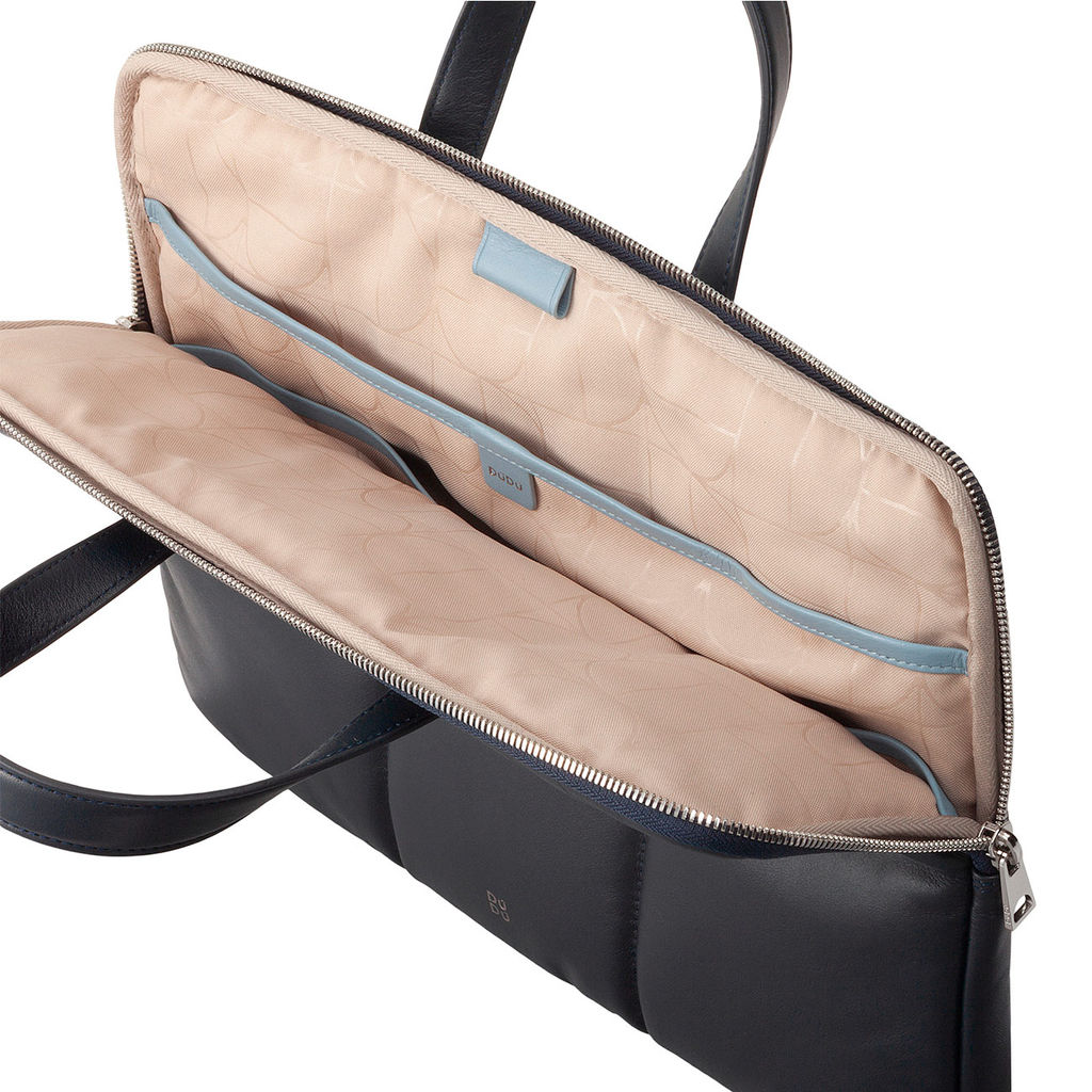 Итальянская кожаная сумка-портфель для ноутбука DuDu серии Togean | морской