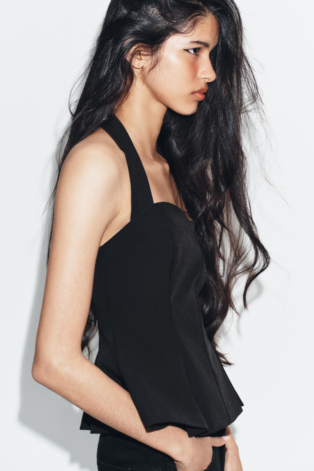 TOP HALTER PLIEGUES / Negro - Zara фото 3