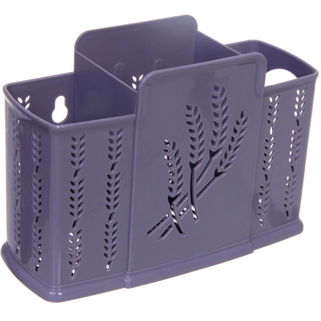 Цена за 2 шт. Подставка для столовых приборов пластиковая "Колосок" 19*13*7см 3секции