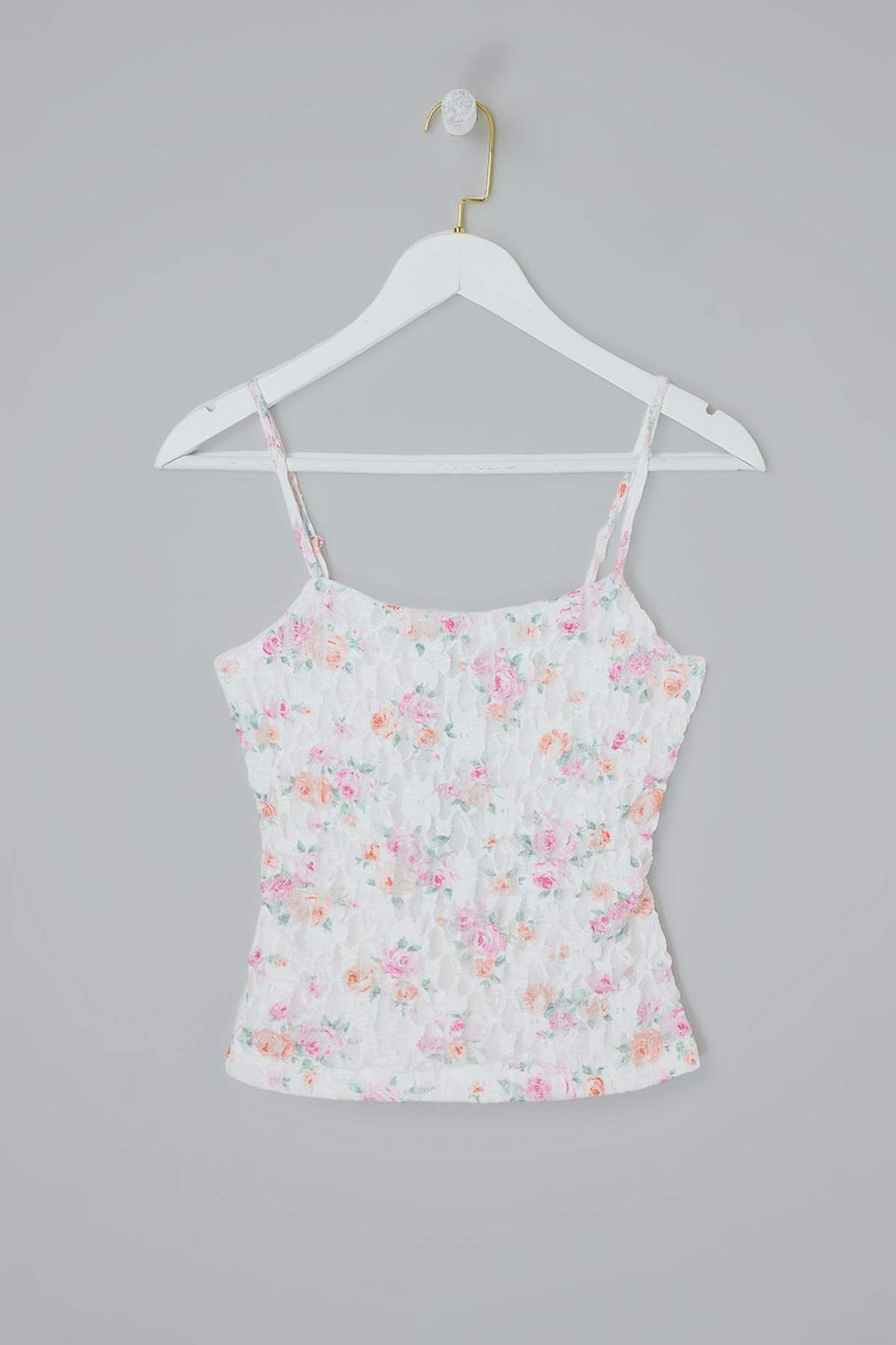 Cok Renkli Cicekli Fitted/Vucuda Oturan Kruvaze Kolsuz Dantel Orme Bluz TWOSS26BZ00390