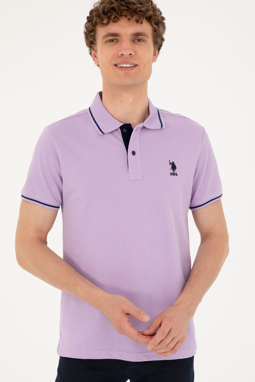 Мужская сиреневая базовая футболка - U.s. polo assn фото 3