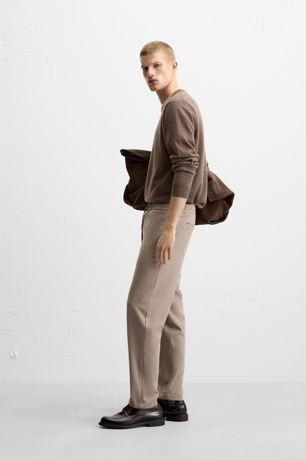 COMFORT FIT JOGGER WAIST TROUSERS - Zara фото 22