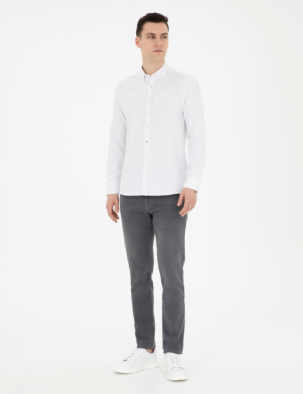 Bej Slim Fit Uzun Kollu G_mlek