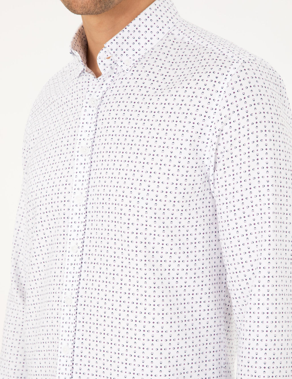 Рубашка Slim Fit индиго с длинным рукавом