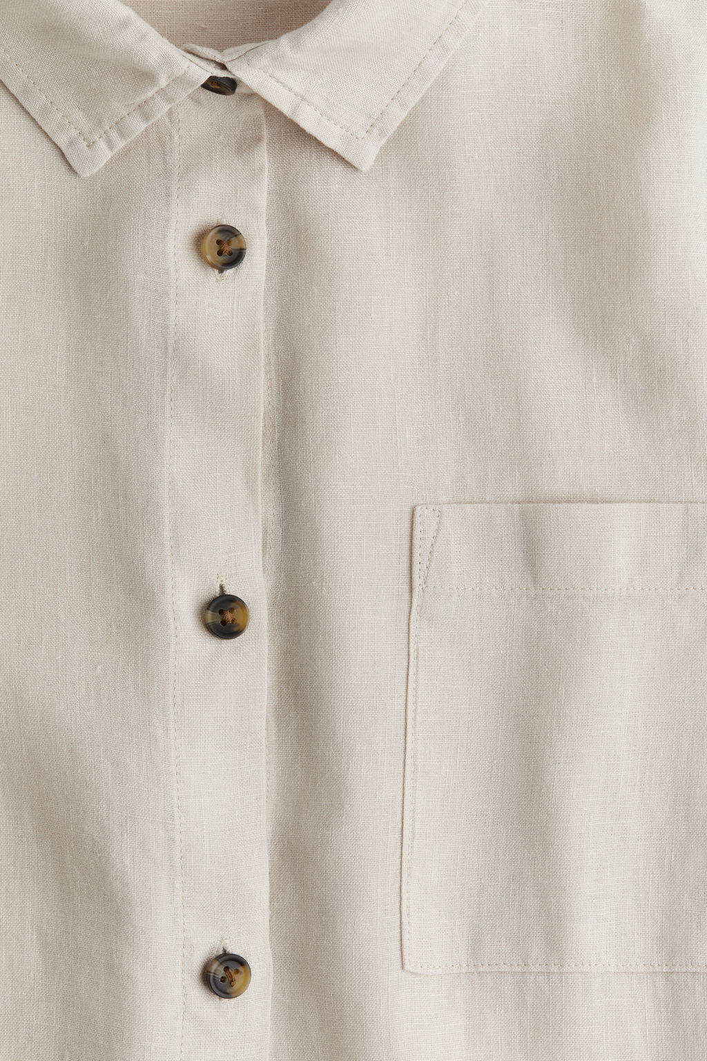 Camisa de dormir en lino lavado - H&m фото 3