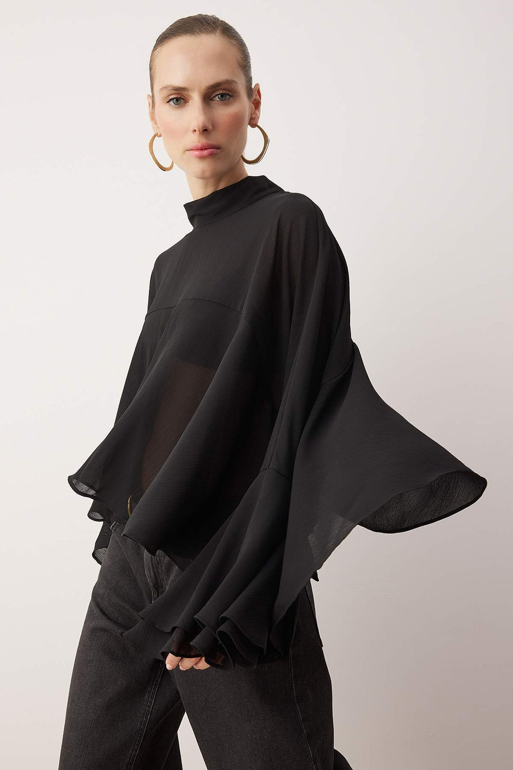 Koyu Kahverengi Volanl? Astars?z Boho Dokuma Bluz TWOAW26BZ00203 - Trendyolmilla фото 5