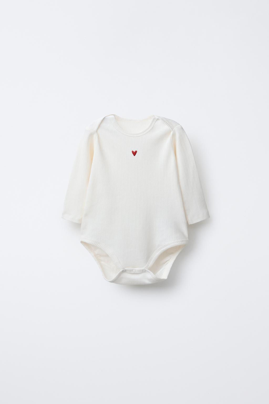 3-PACK OF HEART PRINT ROUND NECK BODYSUITS - Zara фото 2