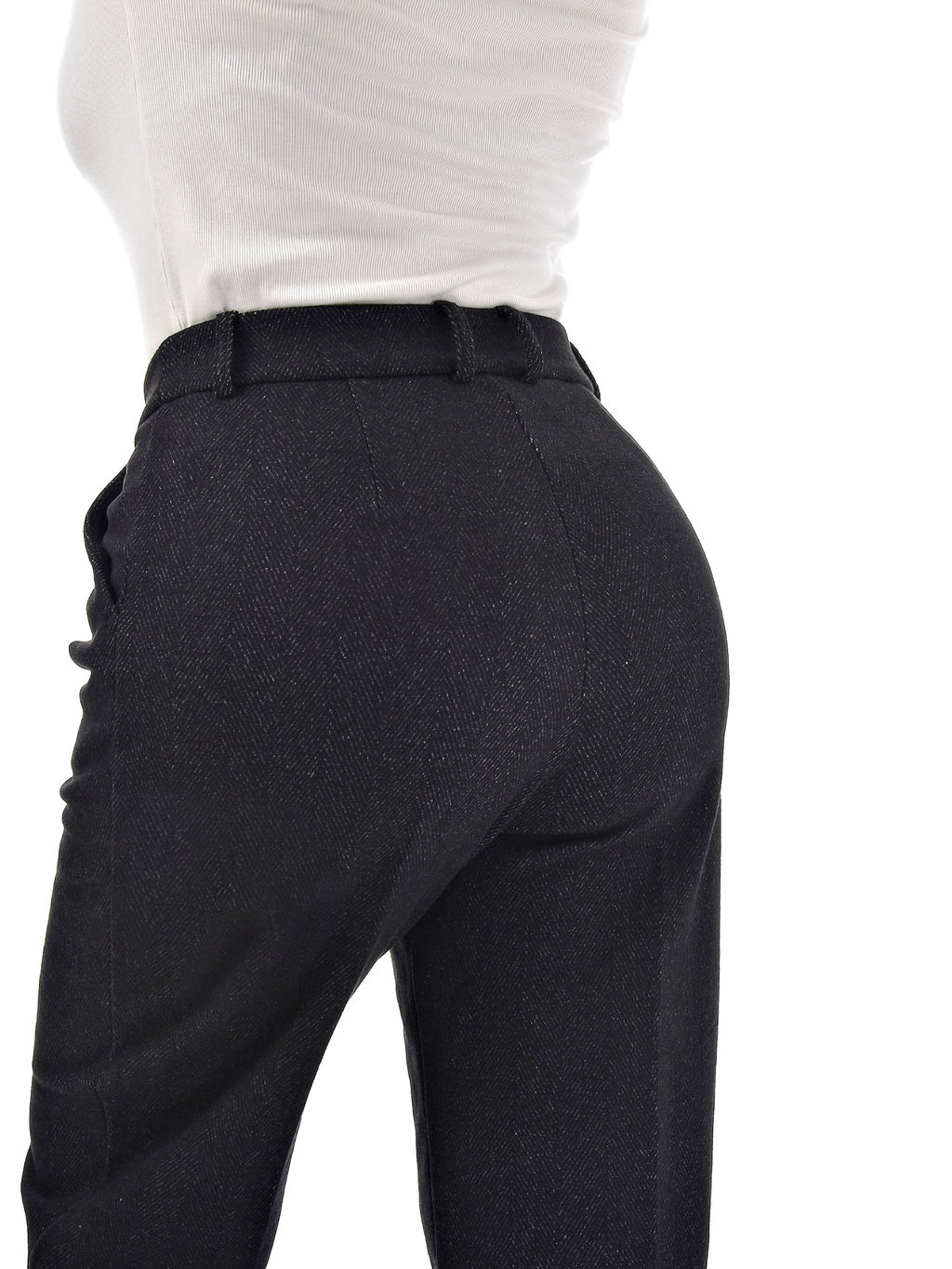 Теплые брюки из драпа c высокой посадкой - А+б коллекция фото 7