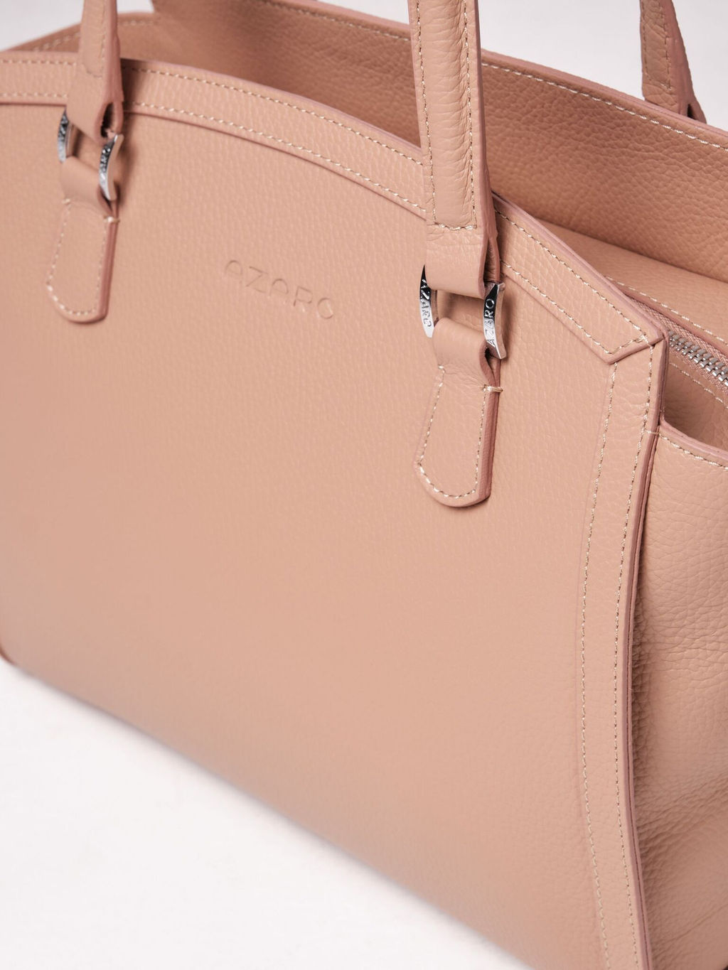 Сумка кожаная Azaro 30690 бежевая нуга