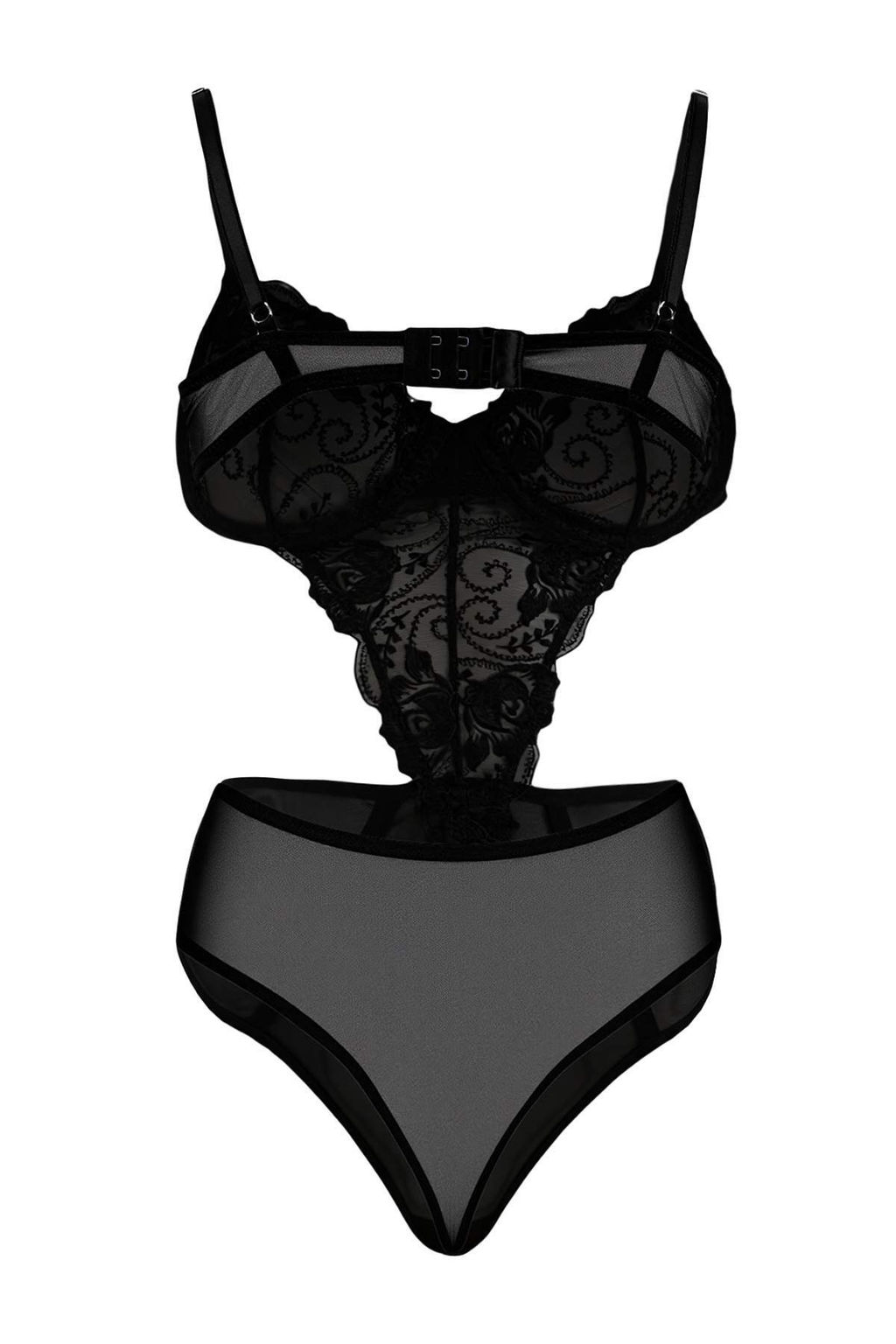 Siyah Dantel/Tul Fitted Body THMSS26BD00002 - Trendyolmilla фото 2