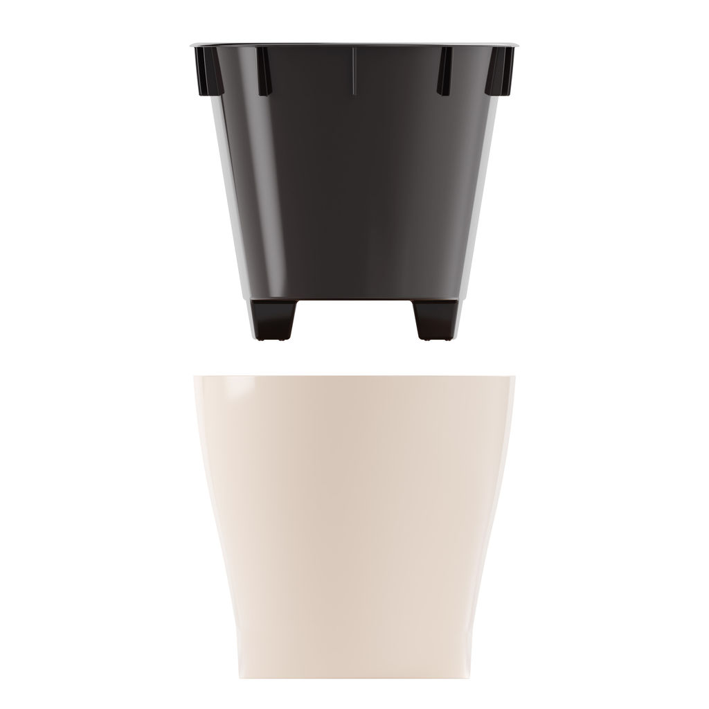 Горшок цветочный Лея 4л овальный двойной (с автополивом) (бежевый) М8590 - Альтернатива фото 6