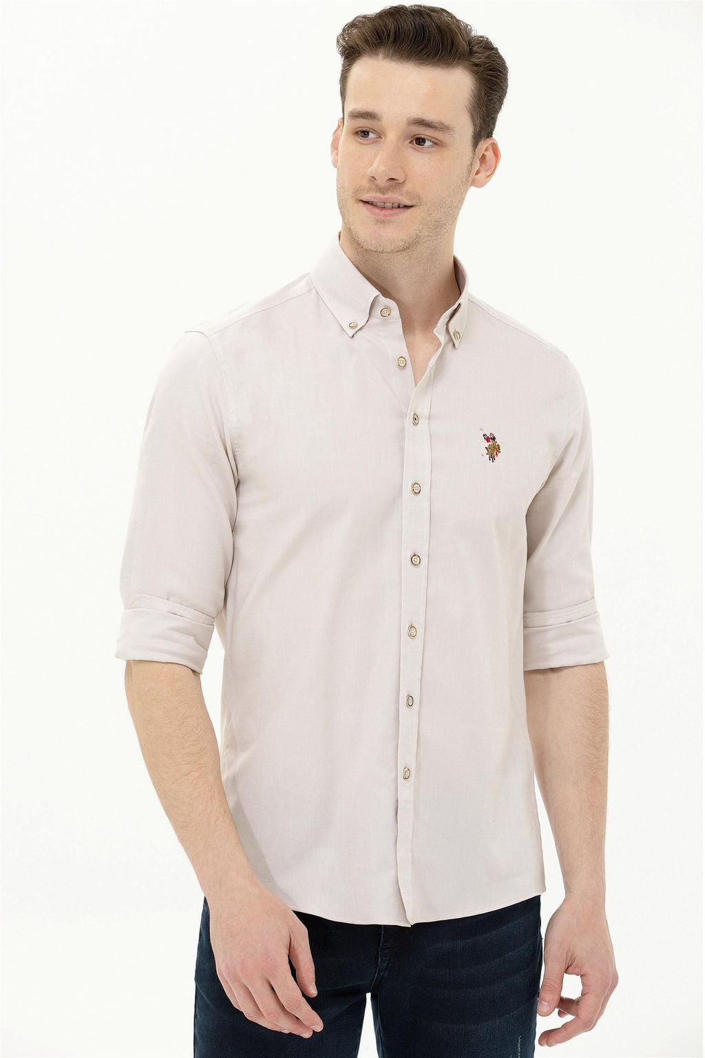 U. S. Polo Assn / Мужская базовая рубашка с длинным рукавом Stone - U.s. polo assn фото 8