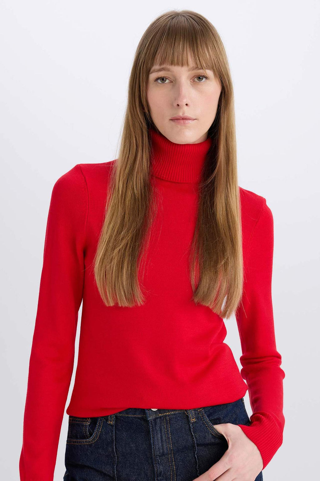 Regular Fit Yumusak Dokulu Bal?kc? Yaka Basic Duz Triko Kazak - Defacto фото 8