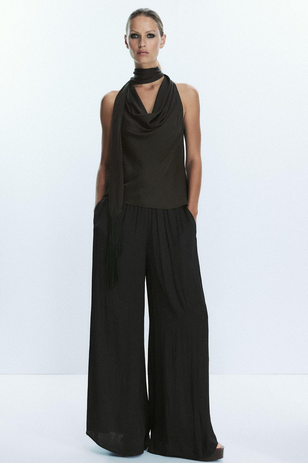 SATIN TOP WITH FRINGING - Zara фото 9