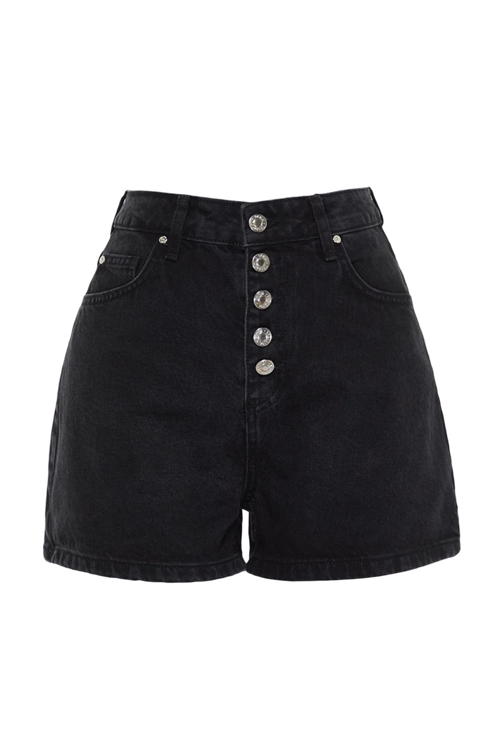 TRENDYOLMILLA Koyu Mavi Onden Dugmeli Yuksek Bel Denim Sort TWOSS22SR00112  фото 6