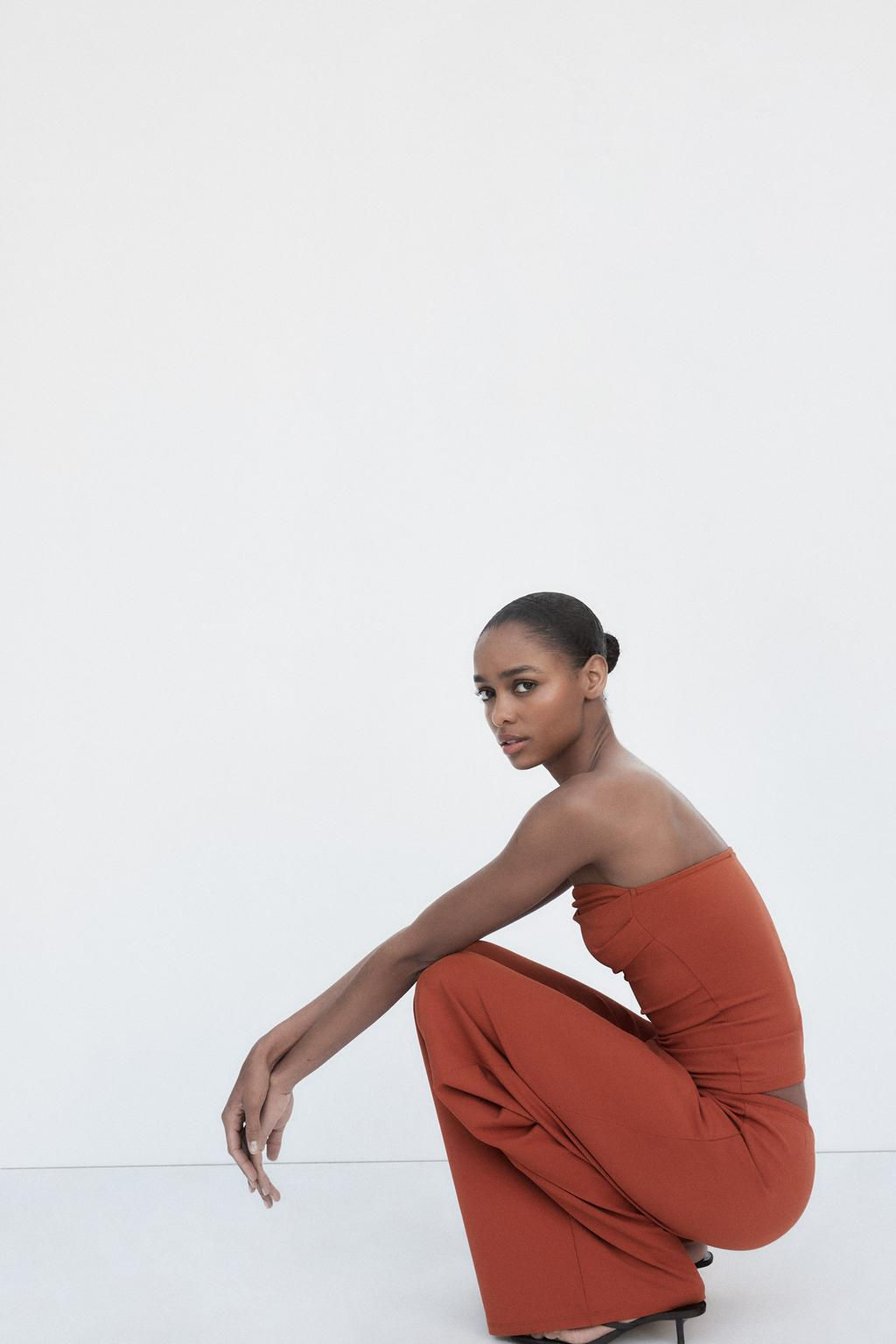 TEXTURED BANDEAU TOP - Zara фото 20