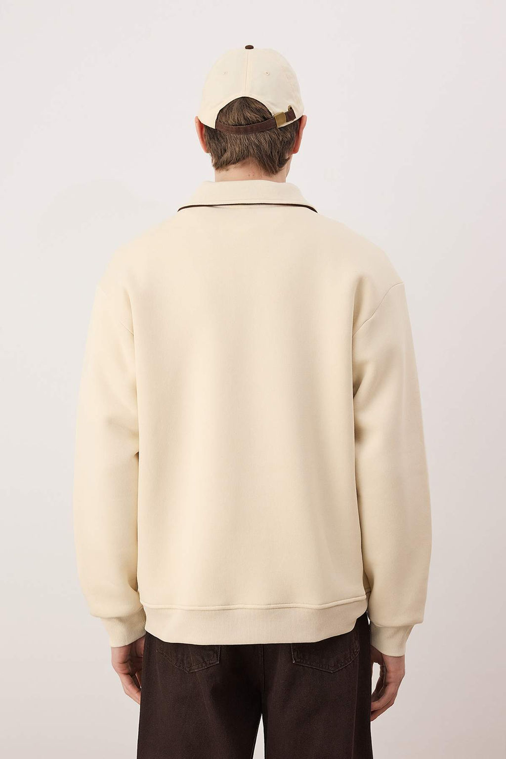 TRENDYOL MAN Vizon Oversize/Genis Kesim Renk Bloklu Ici Polar/S?cak Tutan Sweatshirt TMNAW24SW00130 - Trendyolmilla фото 11