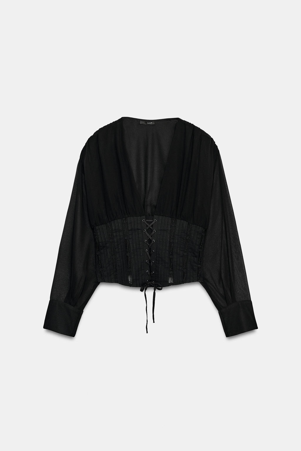 CAMISA COMBINADA CORSETERA / Negro - Zara фото 5