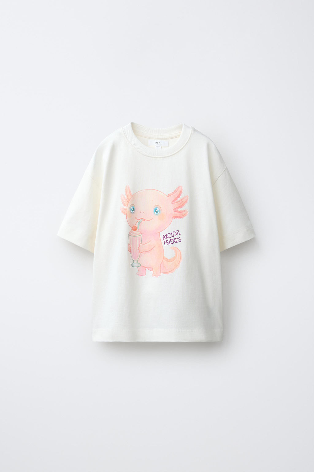 CAMISETA ESTAMPADO AXOLOTL / Blanco