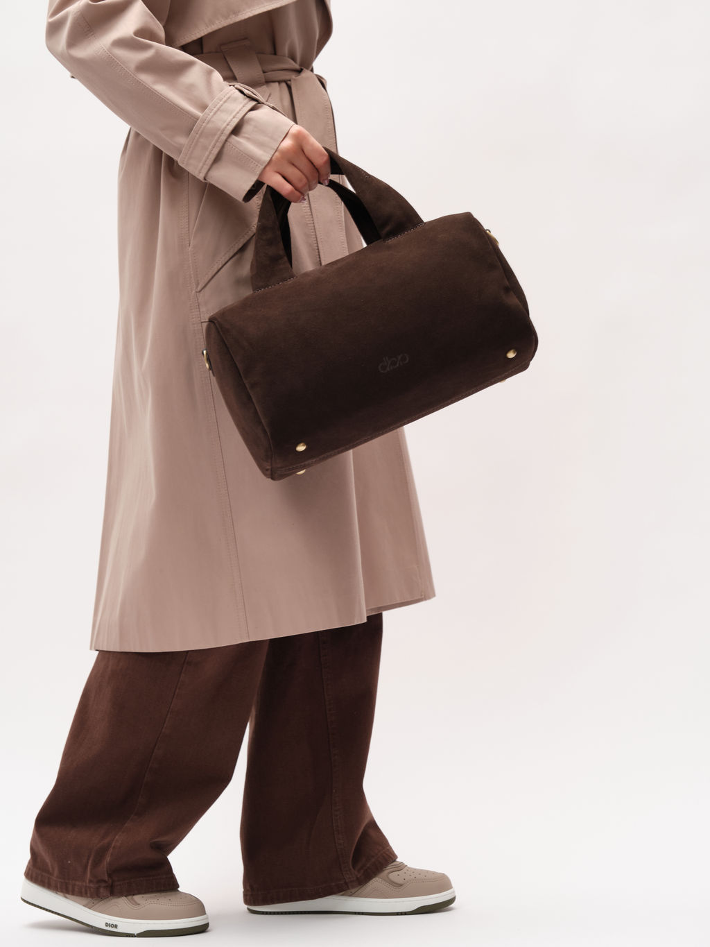 Замшевая сумка Bowling DBR 31378 черный каштан  фото 8