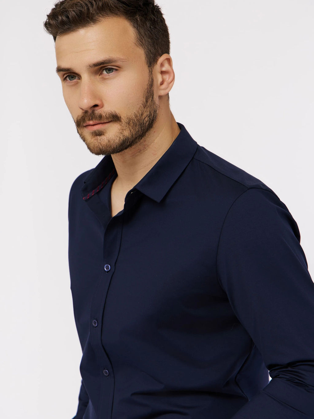 Рубашка трикотажная мужская GREG SK240/137/1054/ZN/1p STRETCH