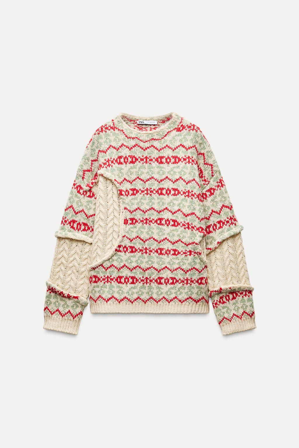 CABLE-KNIT JACQUARD SWEATER - Zara фото 5