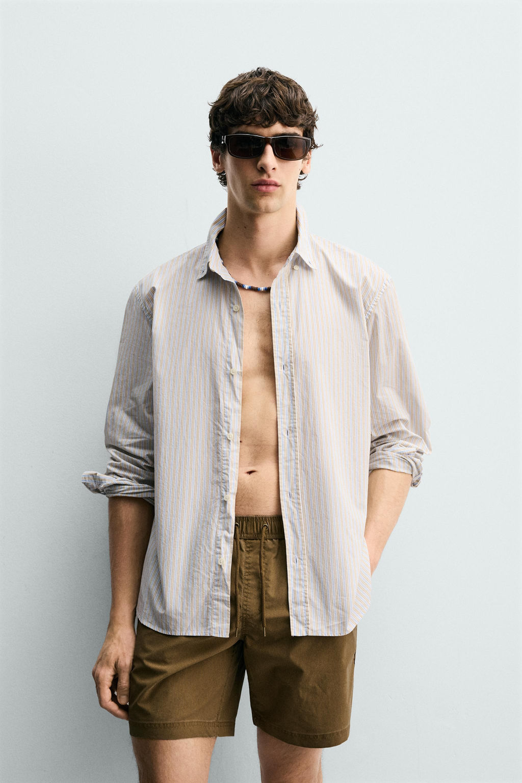 CAMISA REGULAR FIT RAYAS / Rayas marrones - Zara фото 2