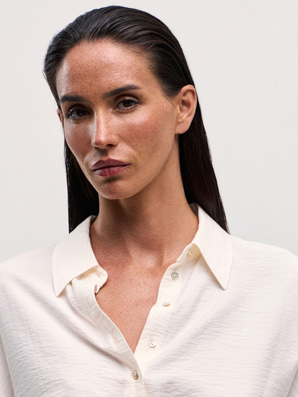 Укороченная рубашка из вискозы / Zarina  фото 9