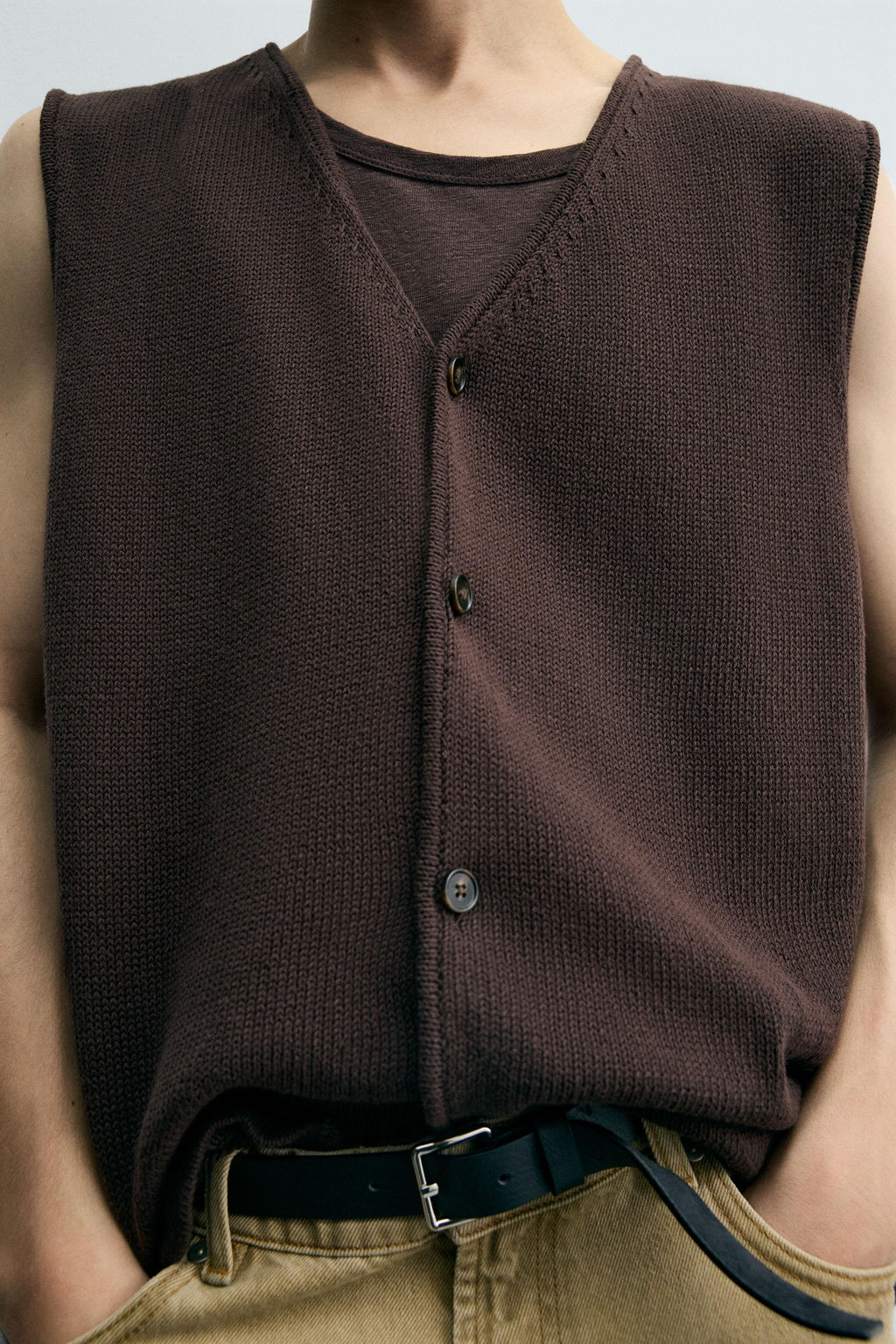 KNIT COTTON WAISTCOAT - Zara фото 6