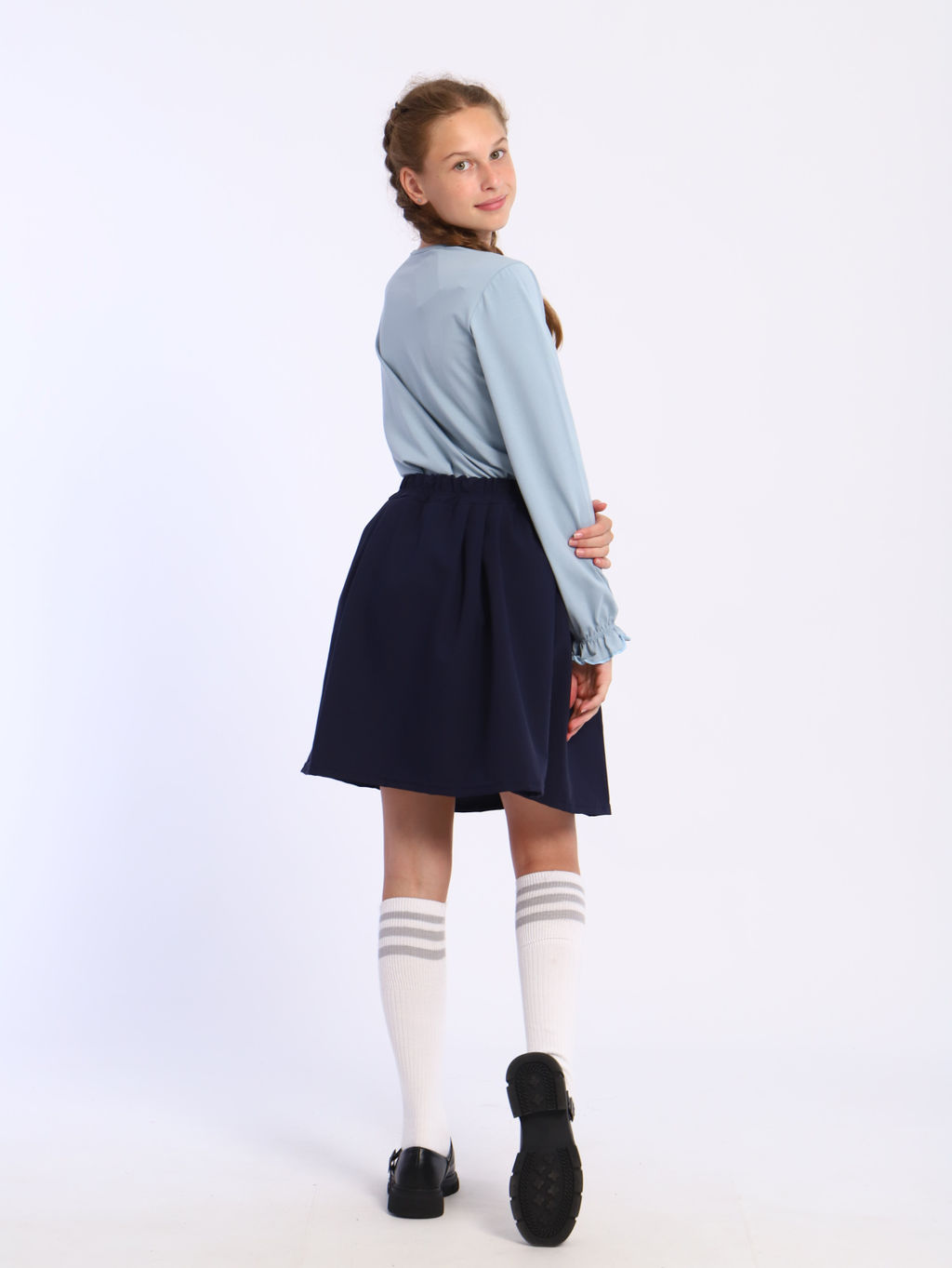 Лонгслив Анечка серо-голубой Ладошки  фото 7