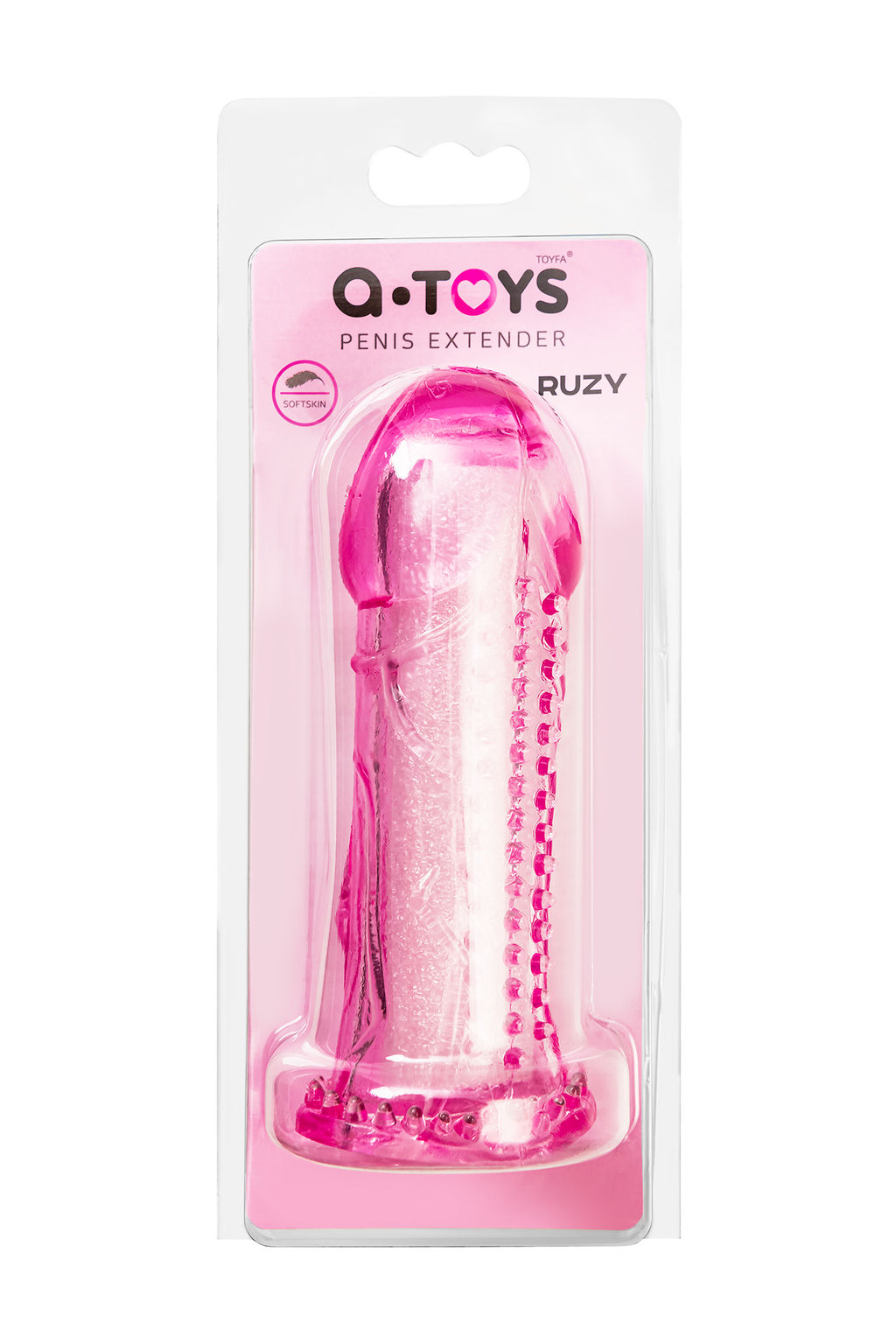 Насадка на пенис с дополнительной стимуляцией A-Toys by TOYFA Ruzy, TPE, розовый, 13,5 см