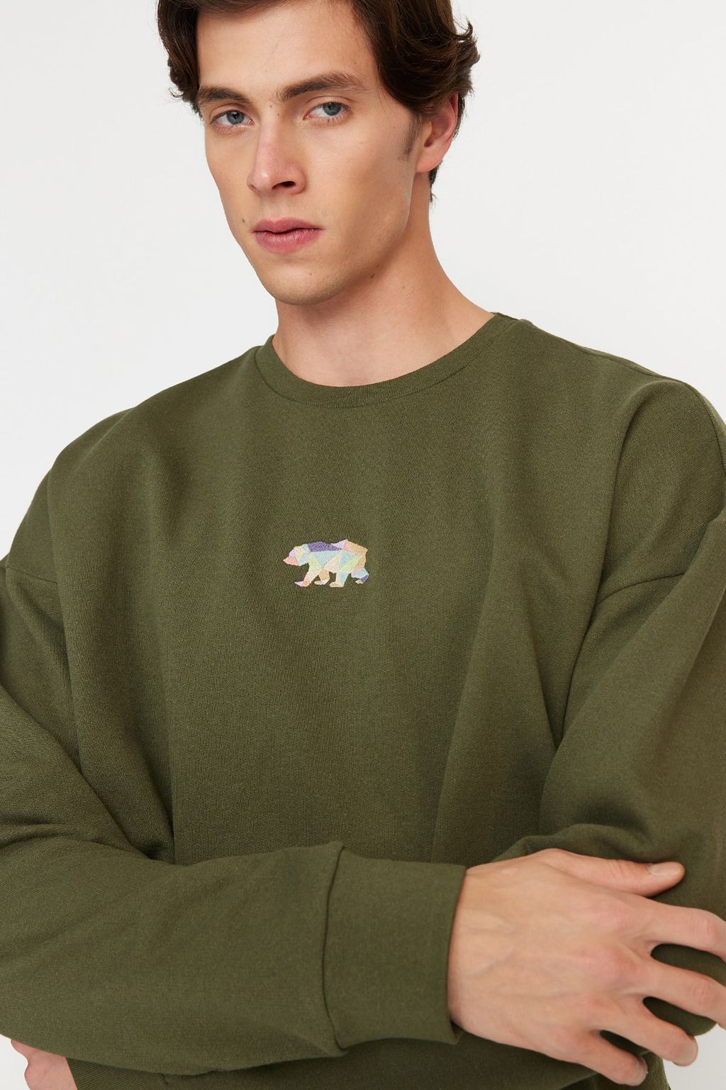 TRENDYOL MAN Tas Bisiklet Yaka Oversize Uzun Kol Sweatshirt TMNAW23SW00191 - Trendyolmilla фото 16