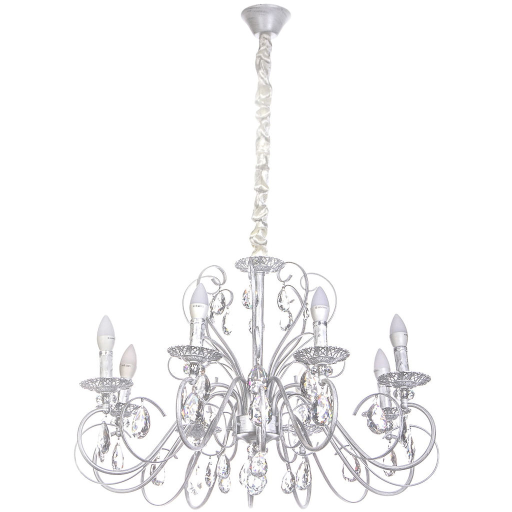 Люстра подвесная в стиле барокко "Arte" 8*40Вт 29-P8525/WH белый мрамор