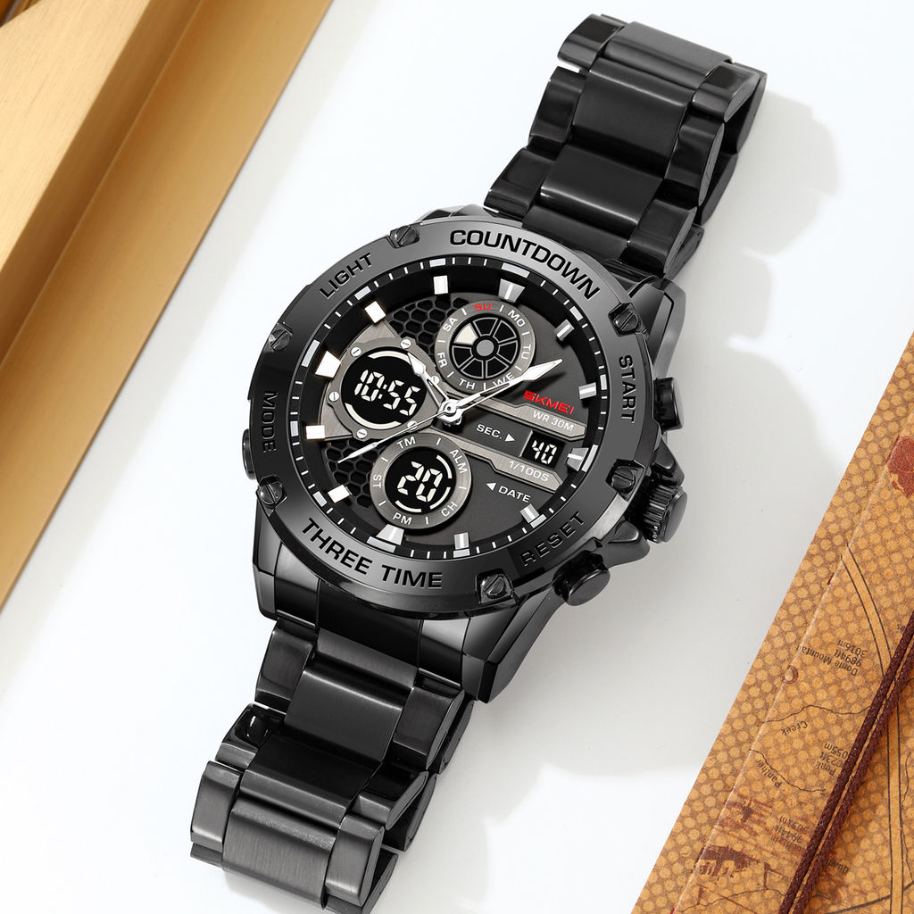 Часы наручные Skmei мужские электронные спортивные 2502black-steel