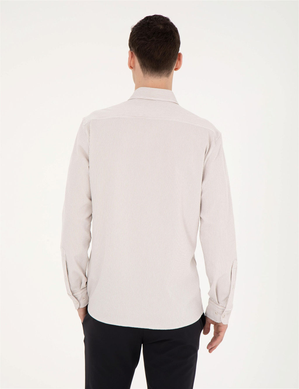 Bej Slim Fit Uzun Kollu G_mlek - Pierre cardin фото 5