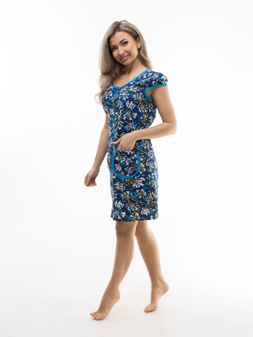 Халат женский, цвет синий